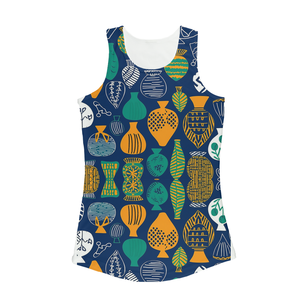 Venda Vibrance| African Wax Pattern| African Print  Women Performance Yoga Tank Top