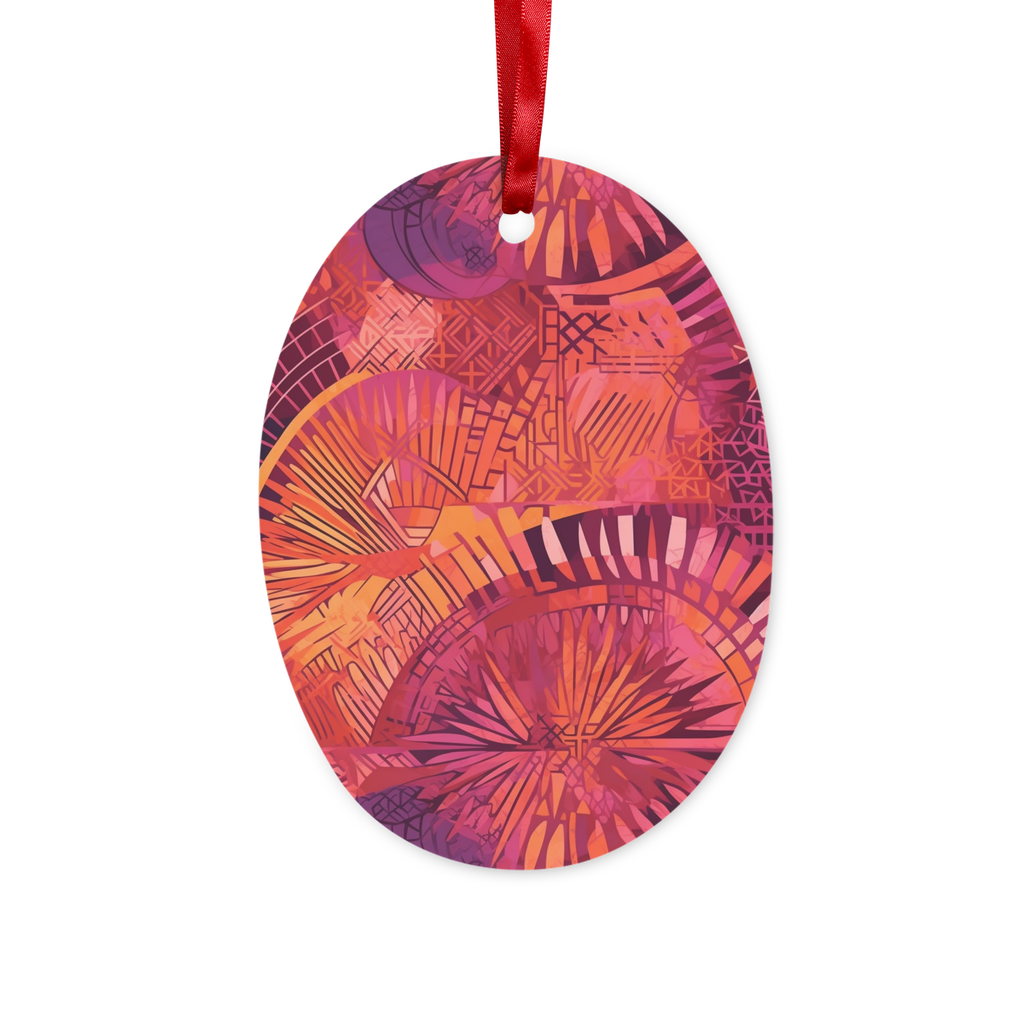 Serengeti Sunset | African Wax Print | Ceramic Hanging Ornament