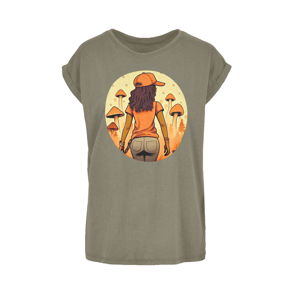 Mushroom Magic | Black Girl Wonder Lust | Women's Extended Shoulder T-Shirt XS-5XL