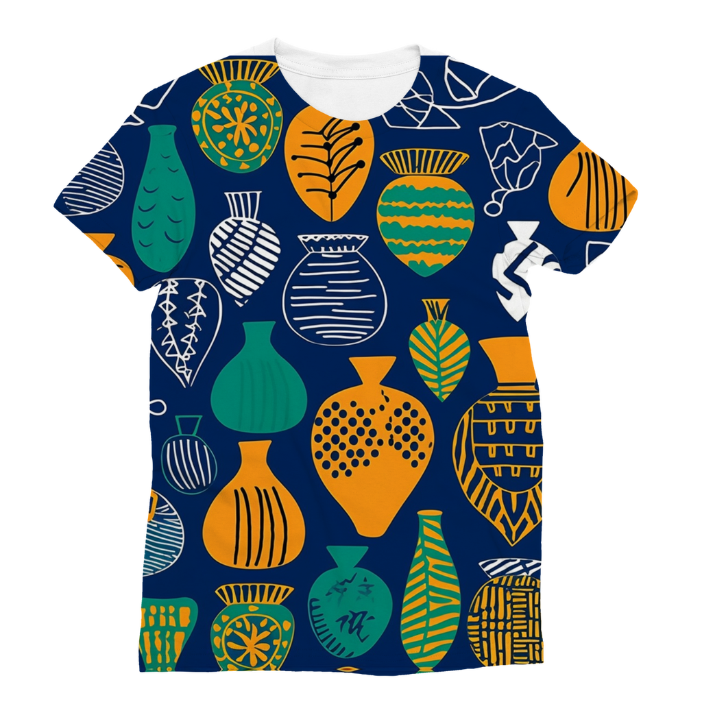 Venda Vibrance| African Wax Pattern| African Print willie Classic Sublimation Women's T-Shirt