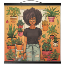 Load image into Gallery viewer, Plant Mom Collection | Tequlia Sunrise | Hanging Canvas Prints | Black Woman | By Her Beloved Plant Babies |
