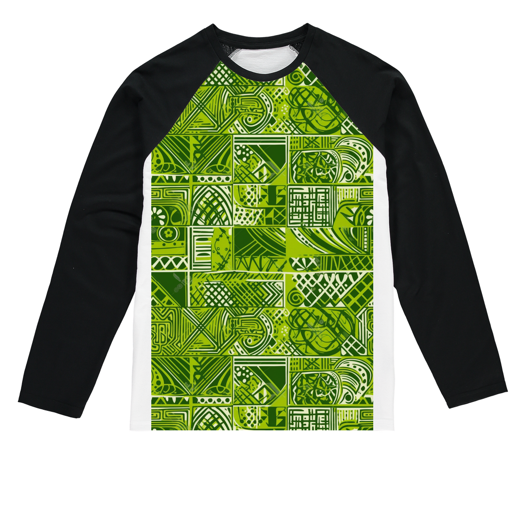 Sankofa Splendor | African Wax Print | Sublimation Baseball Long Sleeve T-Shirt