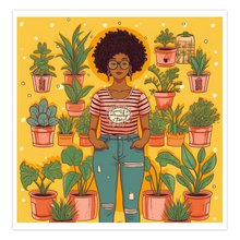 Load image into Gallery viewer, Plant Mom Collection | Sunshine | Folded Cards | Black Woman | By Her Beloved Plant Babies |
