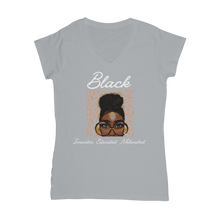 Load image into Gallery viewer, Black In Tech Collection | Black Innovator | Classic Women&#39;s V-Neck T-Shirt
