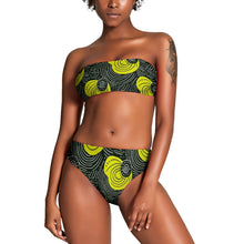 Load image into Gallery viewer, Womens&#39;s African Print | Two Piece Bikini Swimsuit| African Wax print| Bandu top|  up to 2x
