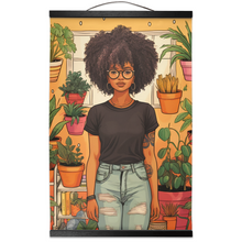 Load image into Gallery viewer, Plant Mom Collection | Tequlia Sunrise | Hanging Canvas Prints | Black Woman | By Her Beloved Plant Babies |
