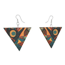 Load image into Gallery viewer, African Triangle Wood Earrings
