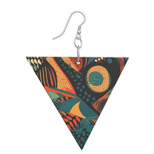 Load image into Gallery viewer, African Triangle Wood Earrings
