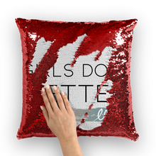 Load image into Gallery viewer, Girls Do It Better Sequin Cushion Cover
