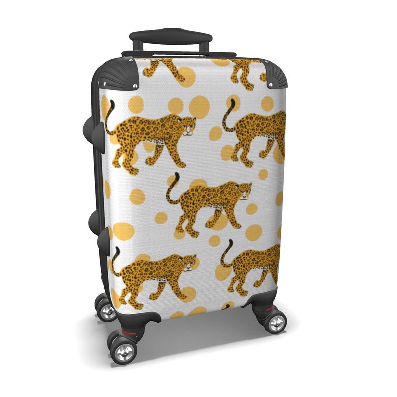 Cheetah White Rolling Suitcase