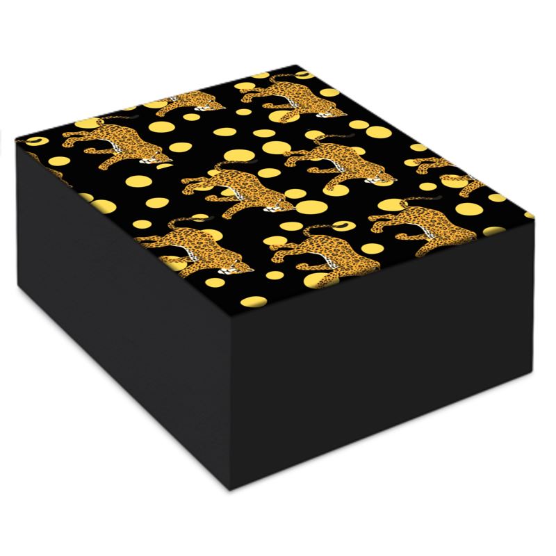 Cheetah  Black Jewellery Box