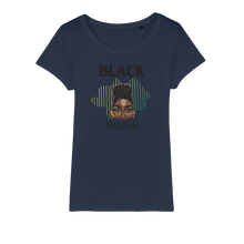 Load image into Gallery viewer, Black Innovator- Melon Magic Organic Jersey Womens T-Shirt
