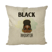 Load image into Gallery viewer, Black Innovator- Melon Magic Throw Pillows
