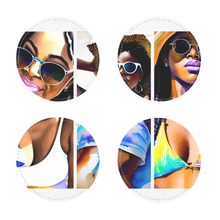 Load image into Gallery viewer, Black Women Summer: Embrace Your #Softlife with Our Must-Have Black-Owned Summer Collection&quot; Sublimation Coasters Pack of Four
