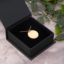 Load image into Gallery viewer, Brave Engraved Silver Disc Necklace
