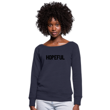 Load image into Gallery viewer, Hopeful Women&#39;s Wideneck Sweatshirt - melange navy
