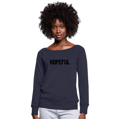 Hopeful Women's Wideneck Sweatshirt - melange navy