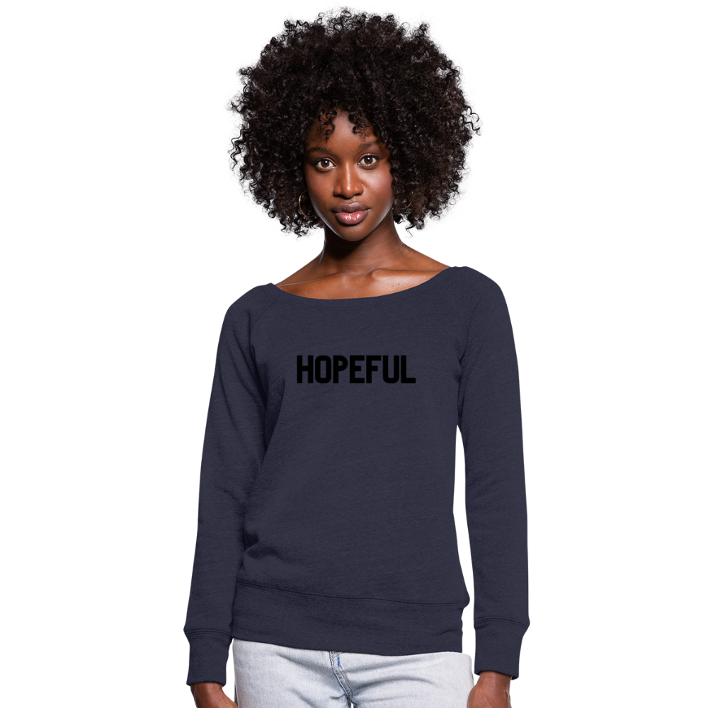 Hopeful Women's Wideneck Sweatshirt - melange navy