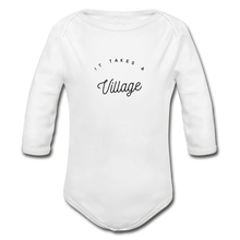 Load image into Gallery viewer, It takes A Village  Organic Long Sleeve Baby Bodysuit - white
