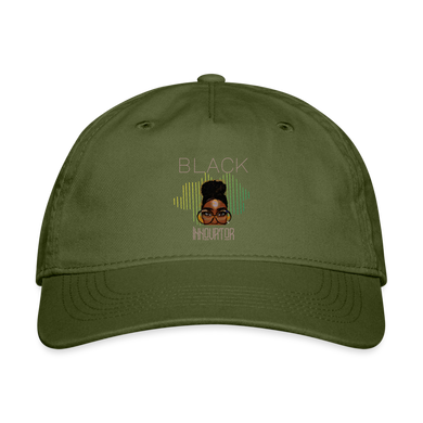 Black Innovator Organic Baseball Cap - olive green