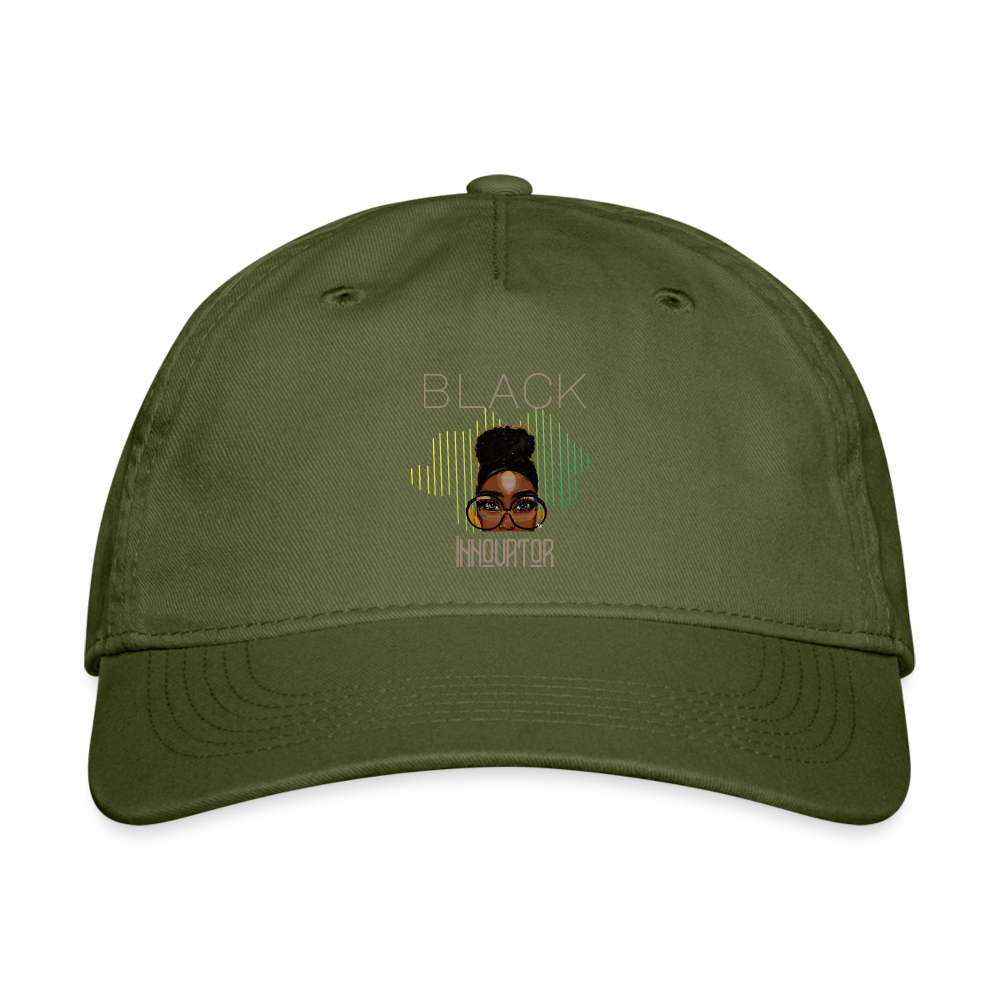 Black Innovator Organic Baseball Cap - olive green